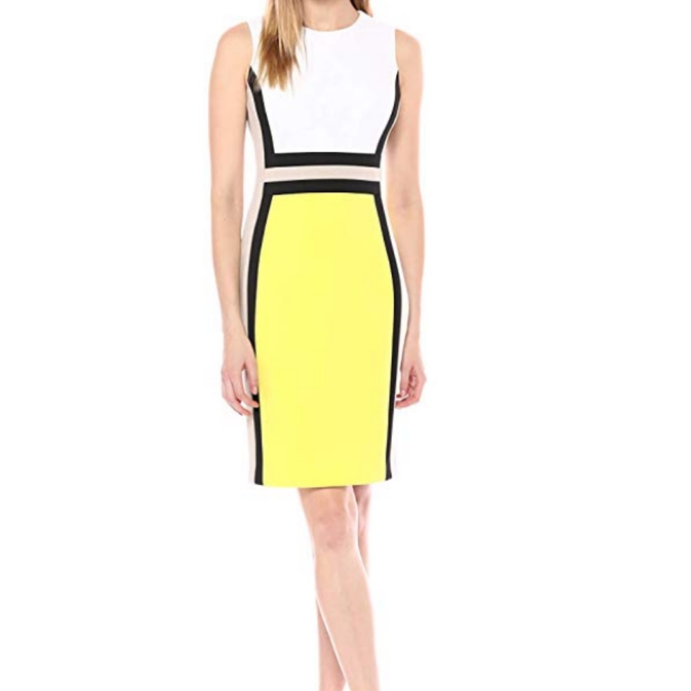 Calvin Klein sleeveless yellow dress